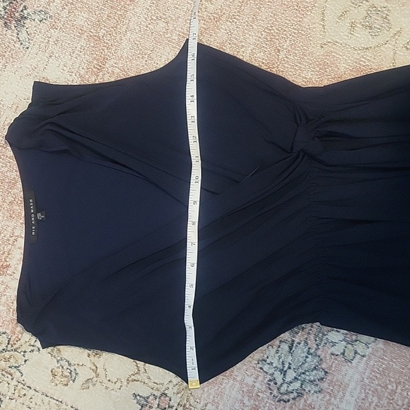 Nik and Nash Navy Blue V-Neck Mock Wrap Sleeveless Summer Dress - Size S - Picture 9 of 11